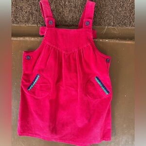 Rainbow Creek Bright Pink Corduroy Overall Dress - Girls 6